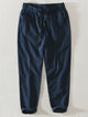 Alohadaddy Linen Casual Plain Basic Men's Elastic Pants