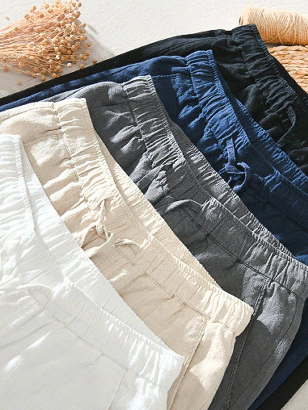 Alohadaddy Linen Casual Plain Basic Men&