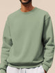Alohadaddy Basic Long Sleeved Crew neck Sweatshirt Stretch Pullover Basic Sweatshirts