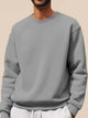 Alohadaddy Basic Long Sleeved Crew neck Sweatshirt Stretch Pullover Basic Sweatshirts