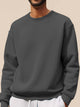 Alohadaddy Basic Long Sleeved Crew neck Sweatshirt Stretch Pullover Basic Sweatshirts