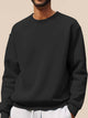 Alohadaddy Basic Long Sleeved Crew neck Sweatshirt Stretch Pullover Basic Sweatshirts
