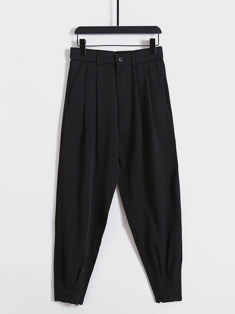 Pantalones casuales holgados tipo harén de sección fina de seda de hielo de tejido funcional para hombre