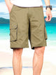 Men's Multi-Pocket Loose Straight Cargo Shorts Vintage Washed Cotton Casual Board