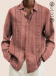 Alohadaddy Vintage Aztec Red Men's Guayabera Shirts Stretch Geometric Art Aloha Ethnic Totem Plus Size Pocket Button Camp Shirts