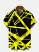 Alohadaddy Rock Music Yellow-Black Abstract Lines Casual Plus Size Shirts