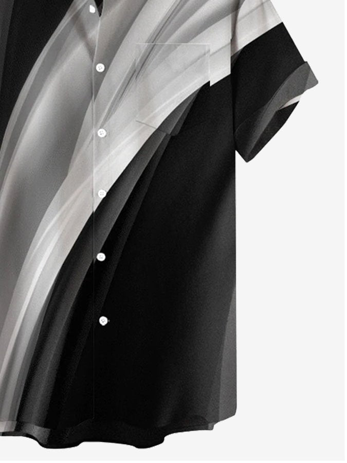 Camisa con diseño creativo, psicodélico, romántico, abstracto y con bolsillos para hombre