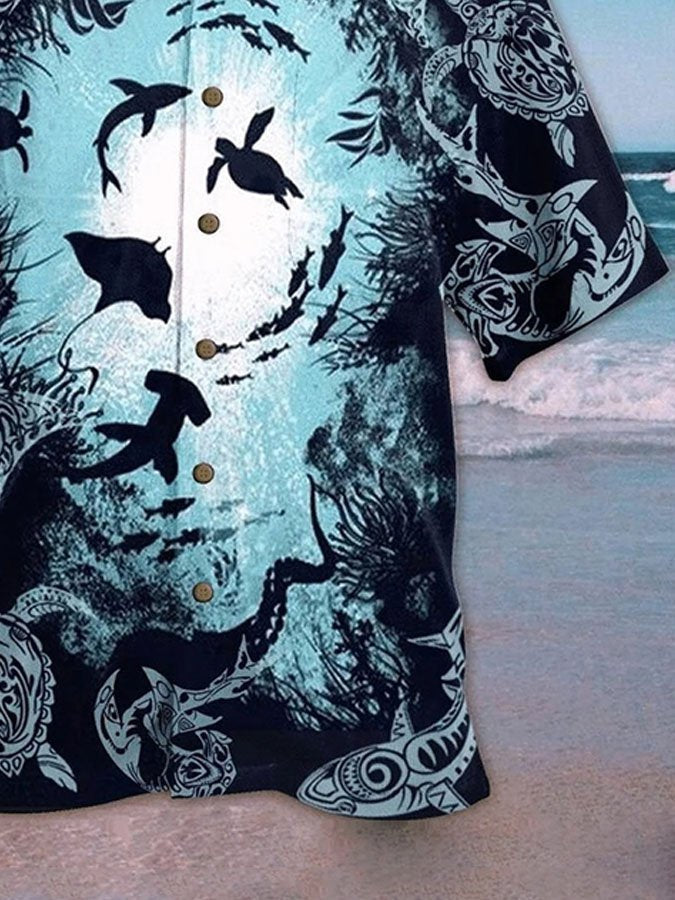 Cosy Hubs Turtle Aquarium Life Colorful Unique Unisex Hawaiian Shirt For Men