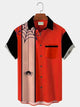 Mens Orange Spider Cotton-Blend Holiday Series Short Sleeve Halloween Shirts