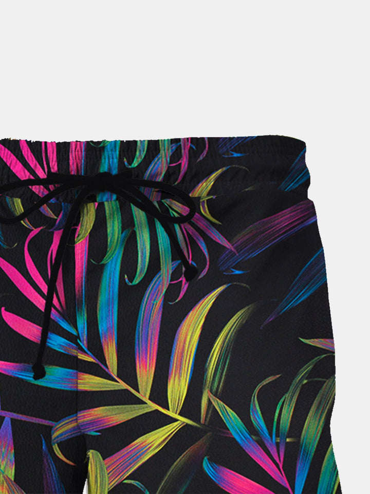 Alohadaddy Vacation Beach Art Fancy Palm Leaves Men&