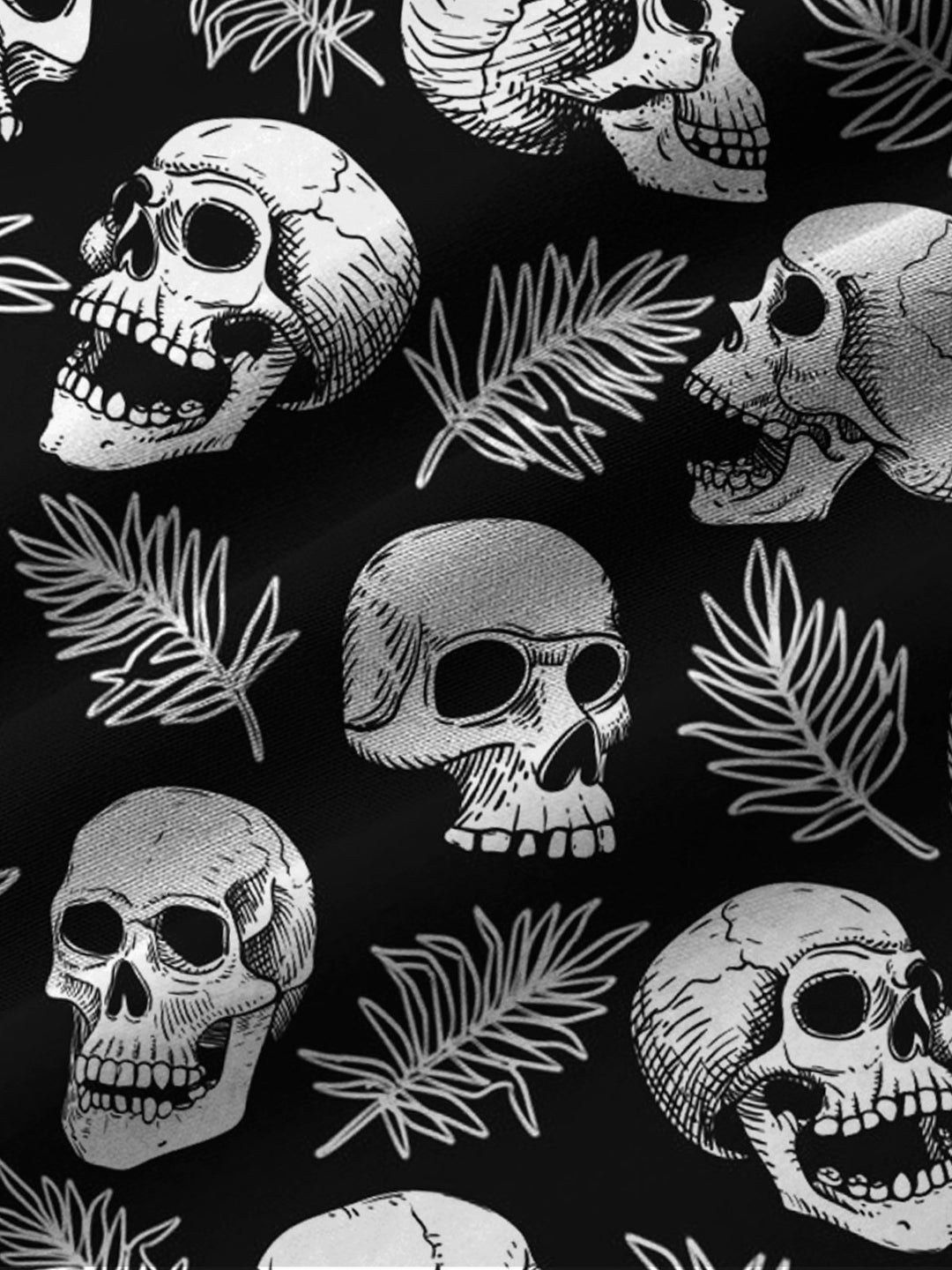Alohadaddy Beach Vacation Skull Palm Leaf Men&