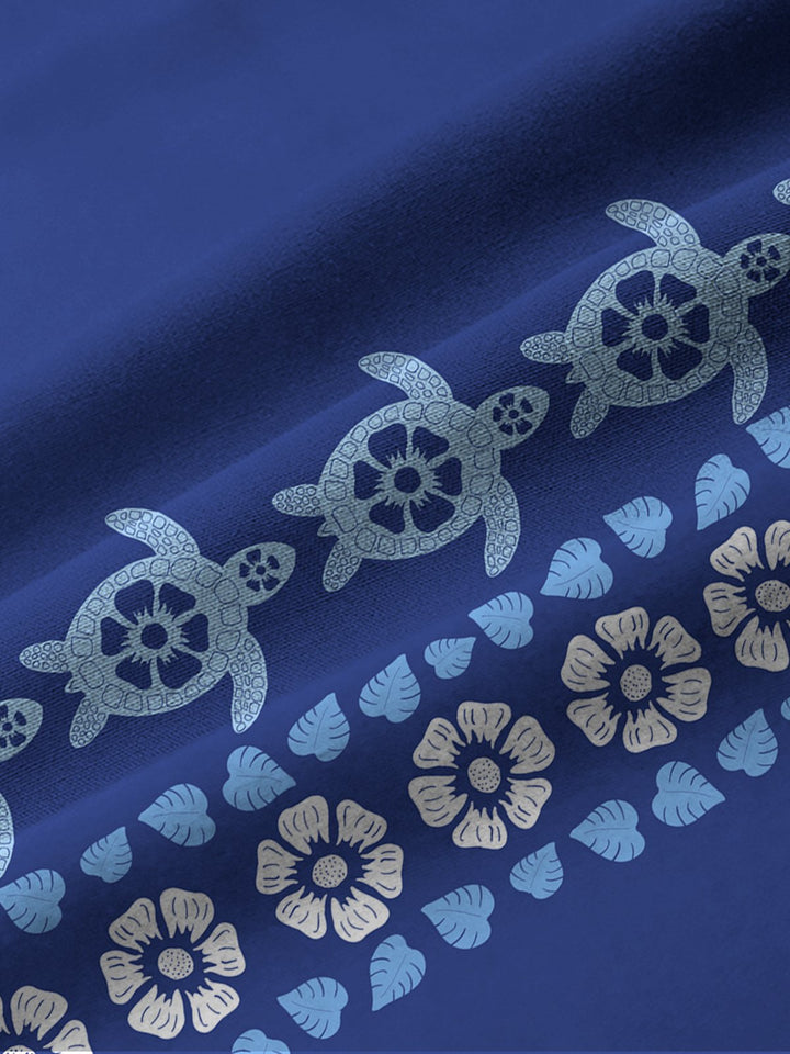 Alohadaddy Vacation Beach Turtle Hibiscus Flower Men&