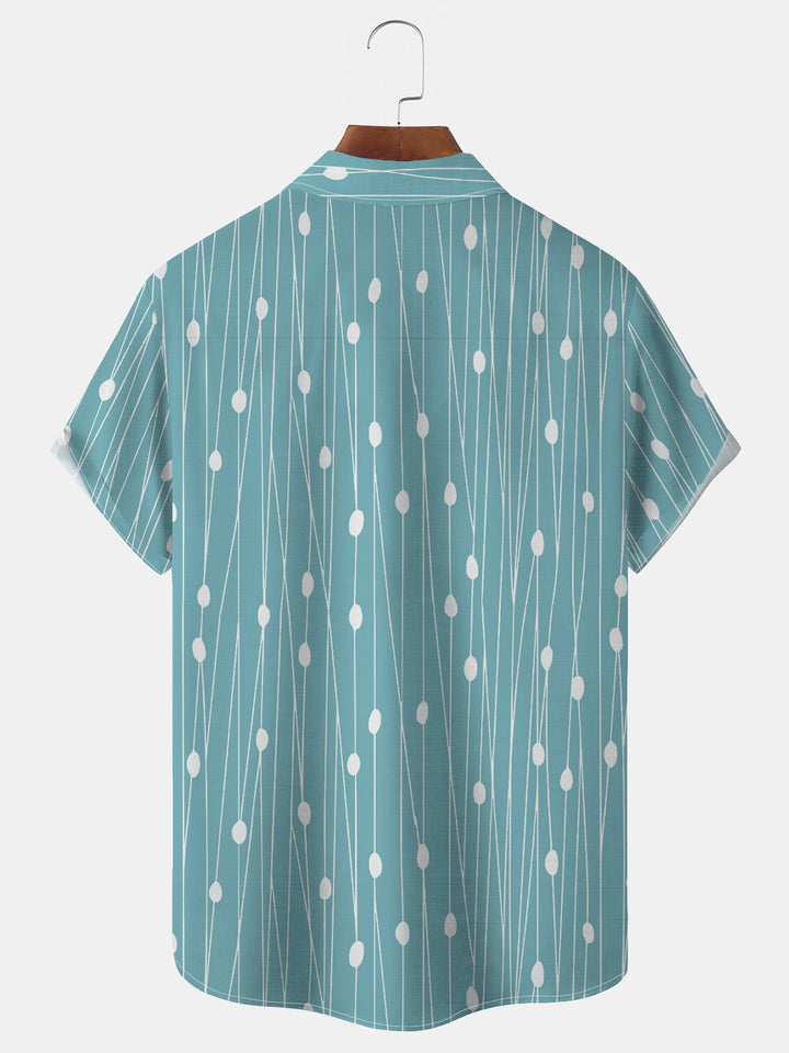 Alohadaddy Casual Cotton-Linen Wave-Point Irregular Line Men&