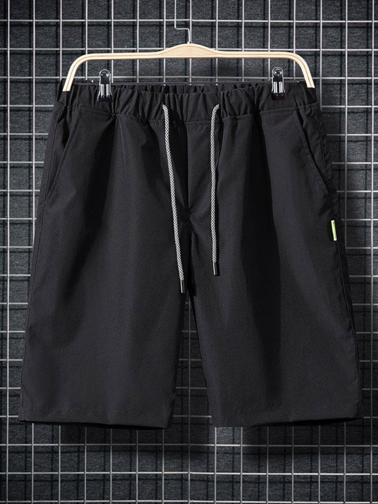 Alohadaddy Loose Solid Color Cropped Pants Breathable Beach Sweatpants Shorts