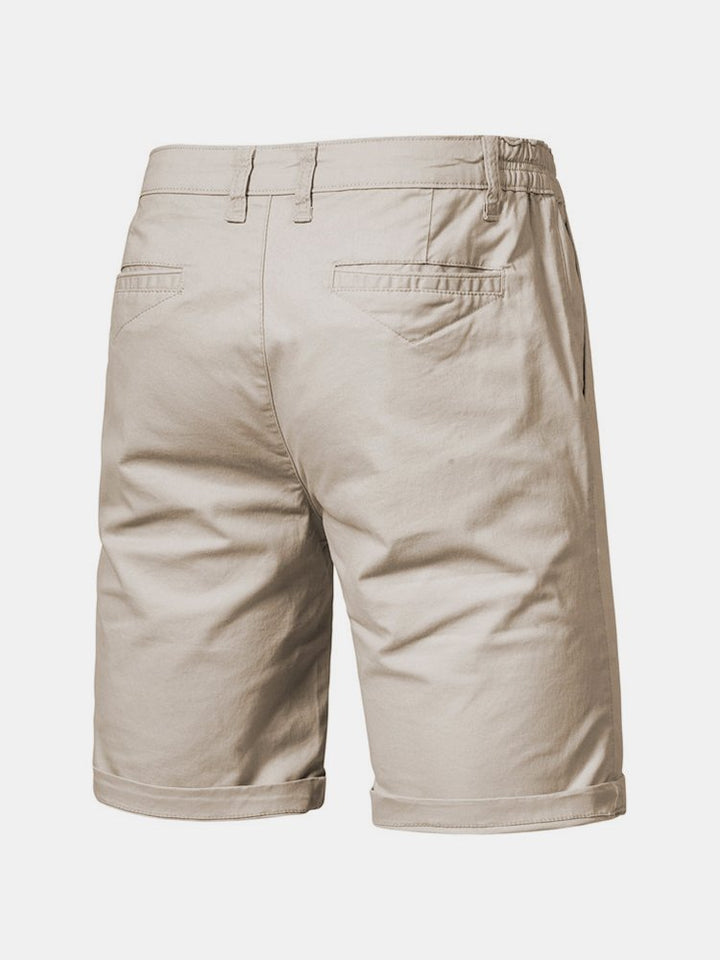 Cotton Casual Shorts Straight Cropped Pants Plus Size Solid Color Basics