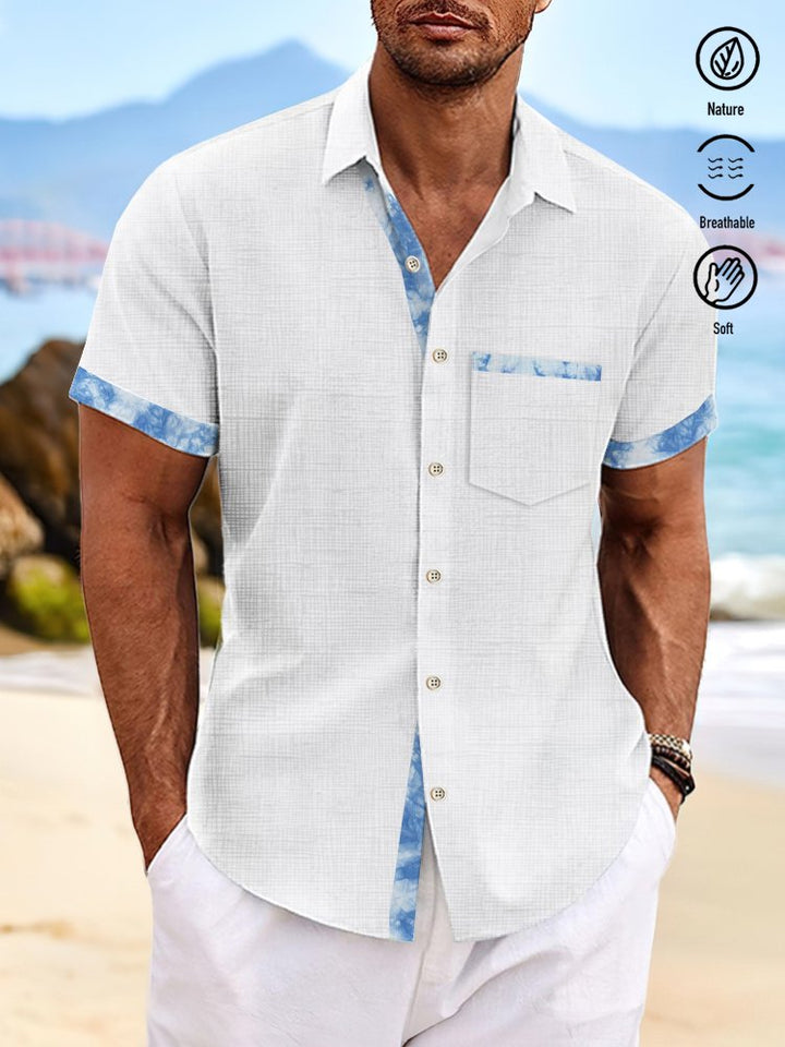 Camisa con bolsillos abotonados para hombre con estampado texturizado en contraste de Alohadaddy Basics