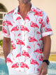Camisa con bolsillos abotonados para hombre con estampado de flamencos hawaianos de Alohadaddy