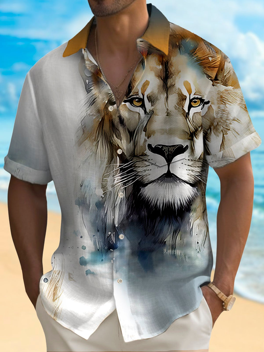 Alohadaddy Vintage Lion Print Men&