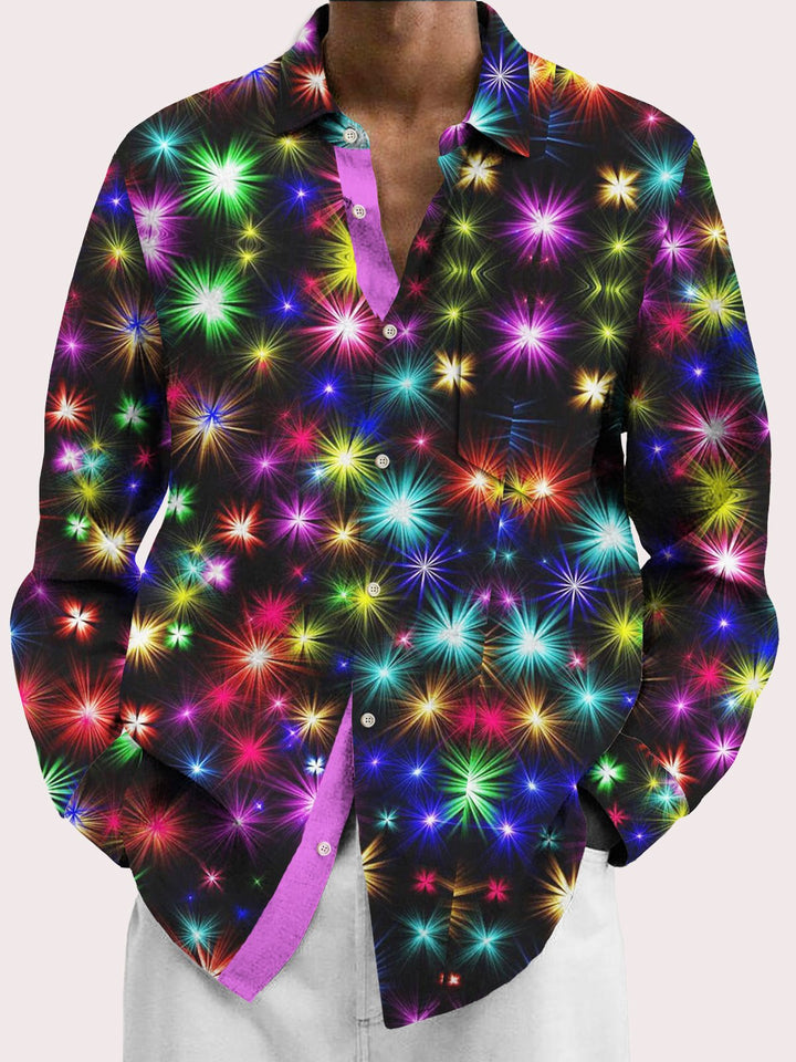 Alohadaddy Holiday Christmas Fireworks Print Men&