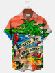Alohadaddy Hawaiian Parrot Print Men's Button Pocket Shirt
