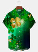 Alohadaddy St. Patrick's Day Clover Print Men's Button-Pocket Shirt