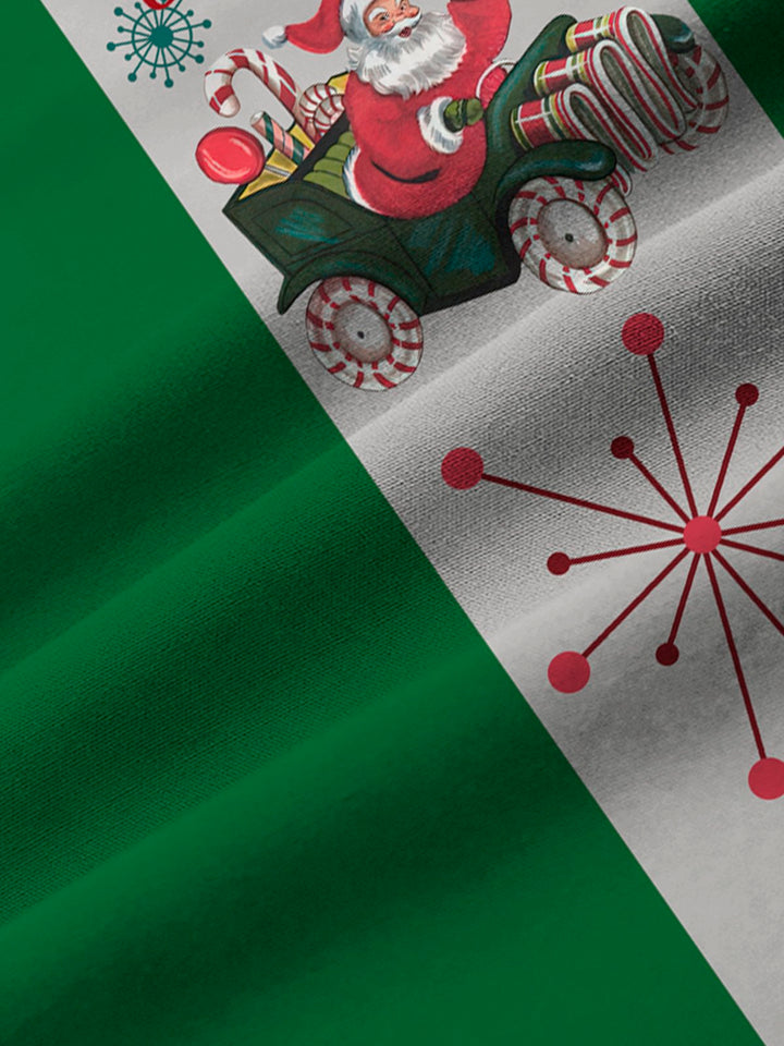 Camisas de bolos para hombre de estilo vintage de mediados de siglo con diseño geométrico verde de Alohadaddy, camisas de campamento elásticas de fácil cuidado con bolsillos