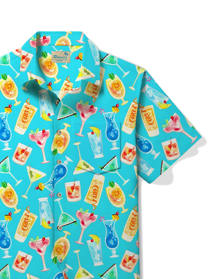 Camisa hawaiana de cóctel Alohadaddy para hombre, camisa hawaiana con bolsillos abotonados para acampar, talla grande