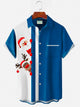 Alohadaddy Christmas Holiday Red Men's Bowling Shirts Santa Elk Cartoon Stretch Comfortable Easy Care Camp Pocket Shirts