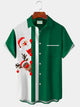 Alohadaddy Christmas Holiday Red Men's Bowling Shirts Santa Elk Cartoon Stretch Comfortable Easy Care Camp Pocket Shirts