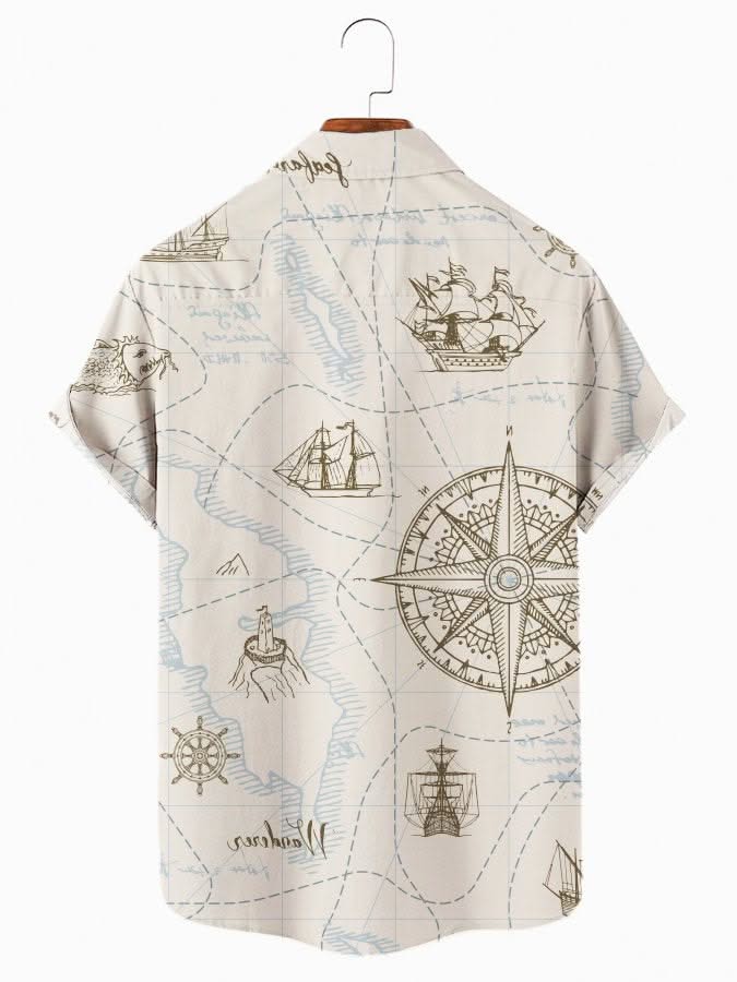 Camisa con estampado de vapor para hombre