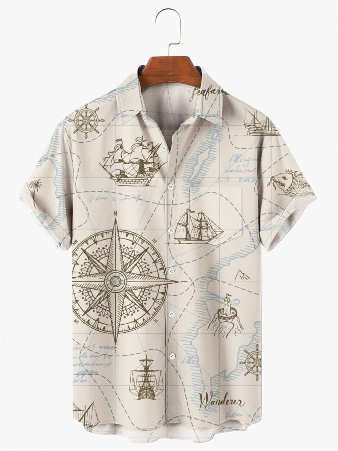 Camisa con estampado de vapor para hombre