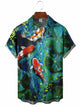 Men's Fish Illustration Casual Short Sleeve Shirt