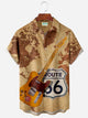 Camisa con bolsillo abotonado para hombre con mapa de instrumentos musicales de la Ruta 66 de Alohadaddy