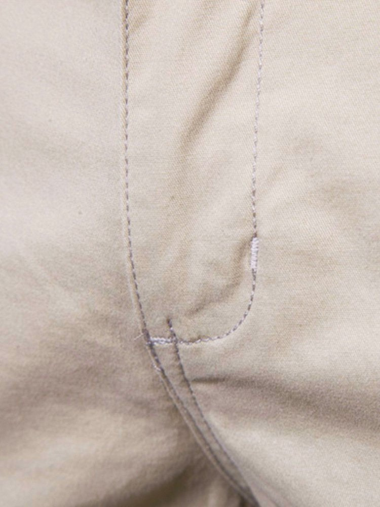 Cotton Casual Shorts Straight Cropped Pants Plus Size Solid Color Basics