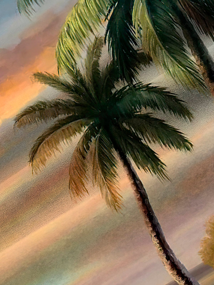 Alohadaddy Hawaii Coconut Tree Contrast Print Men&