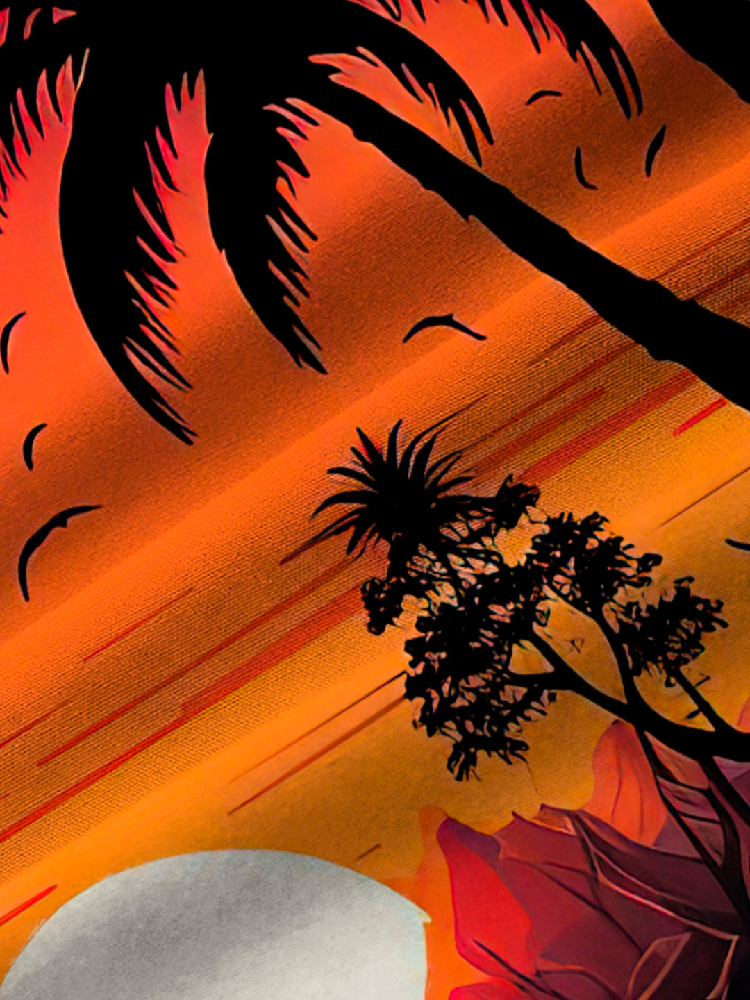 Alohadaddy Hawaii Coconut Tree Sunset Landscape Print Men&