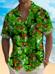 Alohadaddy St. Patrick's Green Men's Hawaiian Shirts Big Foot Easy Care Aloha Camp Pocket Shirts Plus Size