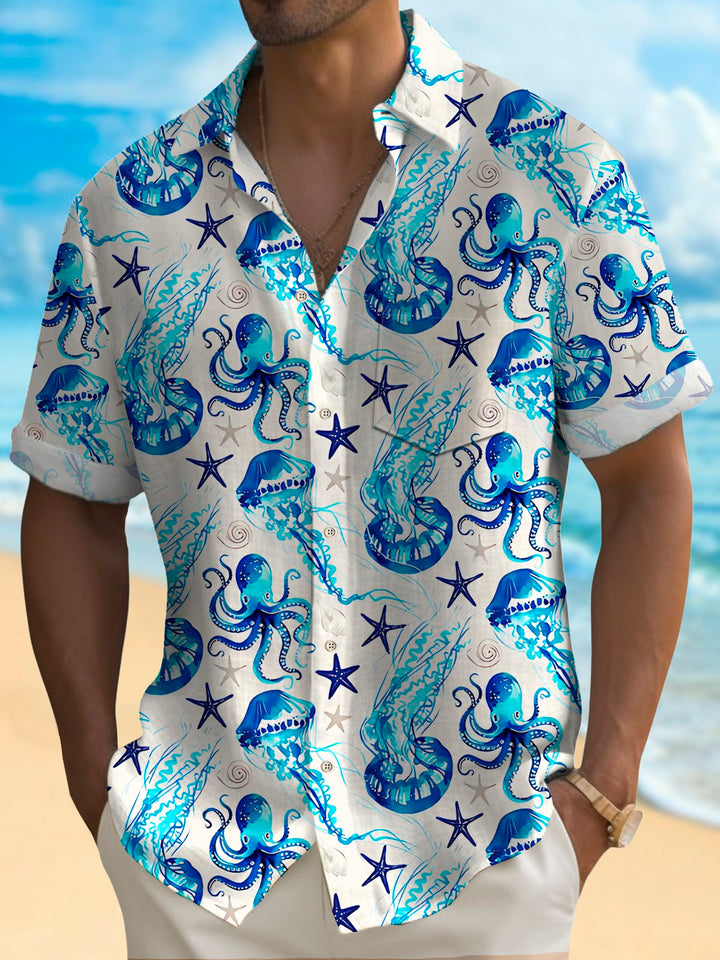 Alohadaddy Hawaiian Sea Life Jellyfish Print Men&