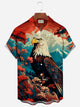 Alohadaddy Vintage Ukiyoe Eagle Print Men's Button Pocket Shirt