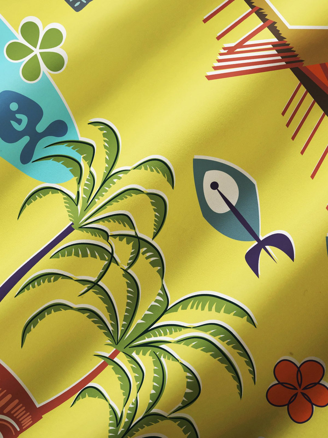 Alohadaddy Hawaiian Shirt Coconut Tree Geometric Tiki &amp; Tops