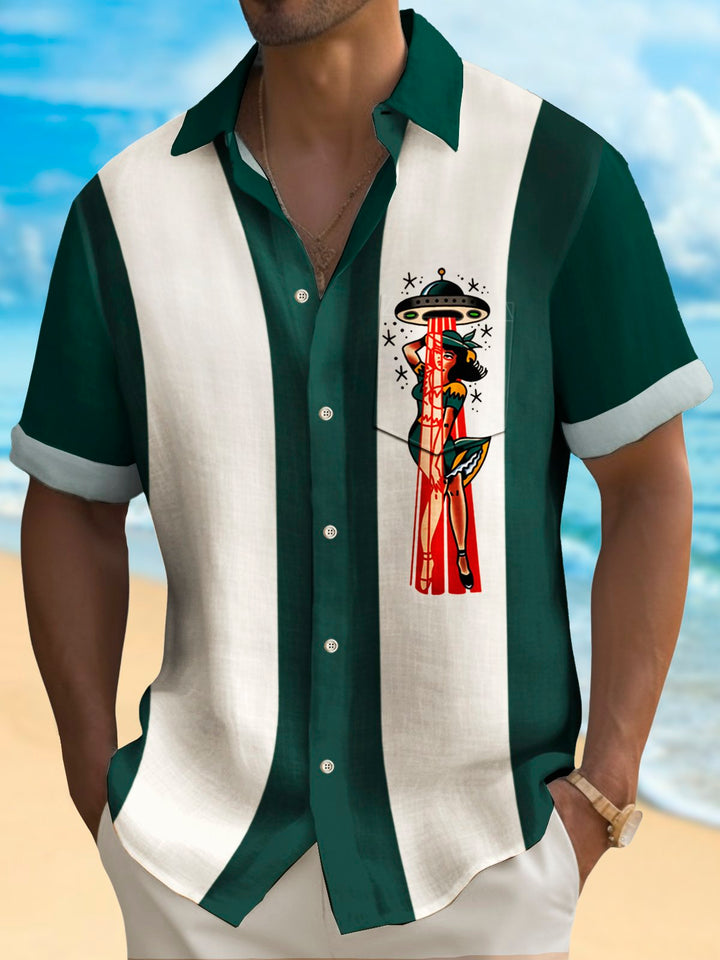 Alohadaddy Vintage Bowling Pin Up Girls Printed Hawaiian Shirt Plus Size Holiday Shirt