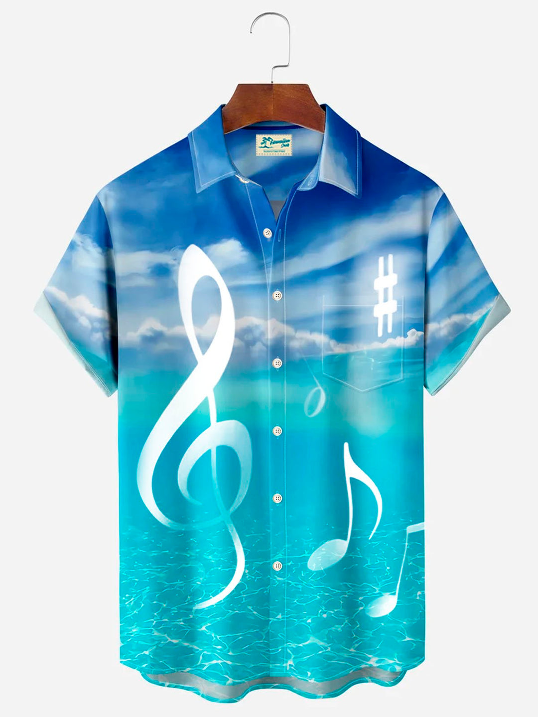Alohadaddy Hawaiian Gradient Moire Musical Note Men&