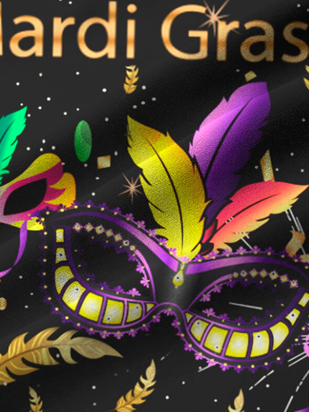 Alohadaddy Mardi Gras Mardi Gras Mask Bead Print Aloha Hawaii Men&
