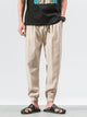 Pantalones casuales de lino para hombre, pantalones harén holgados y finos de verano, pantalones floreados