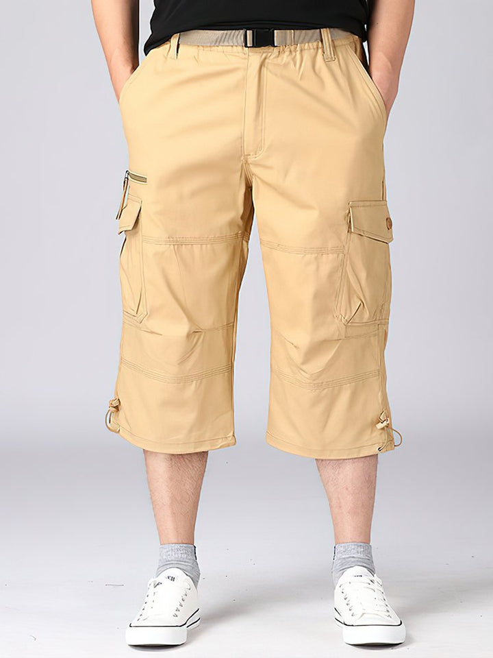 Pantalones rectos casuales sueltos y recortados para hombre