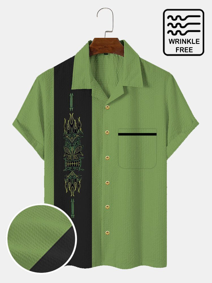 Chemise de bowling en seersucker sans plis pour homme Alohadaddy, grande taille, chemises décontractées TIKI Bar