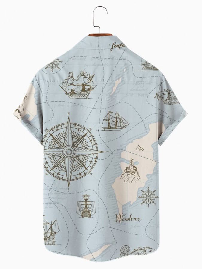 Camisa con estampado de vapor para hombre