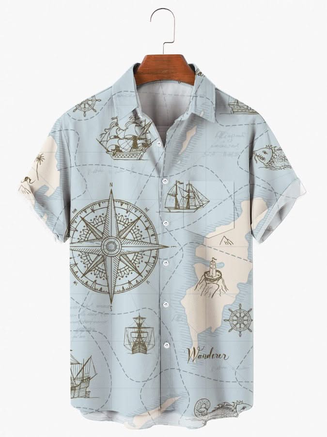 Camisa con estampado de vapor para hombre