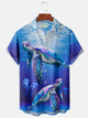 Alohadaddy Hawaiian Turtle Ocean Men's Button Pocket Shirt