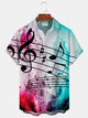 Alohadaddy Music Note Gradient Men's Button Pocket Shirt